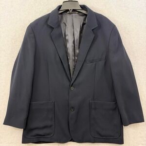 Duluth Trading Co Men's Blazer 48R Navy Blue Two Button Sport Coat Pockets